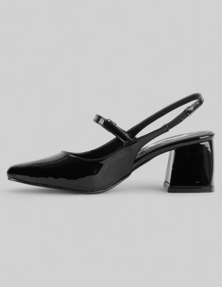 Zapatillas Slingback en Charol – Negro