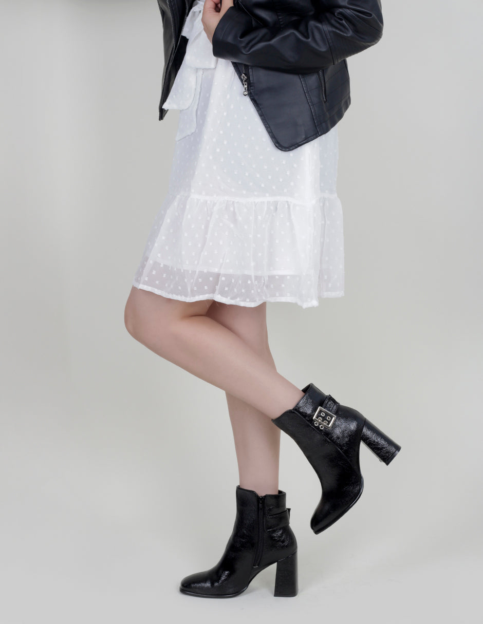 Botín con tacón Aurora en Piel vegana – Negro