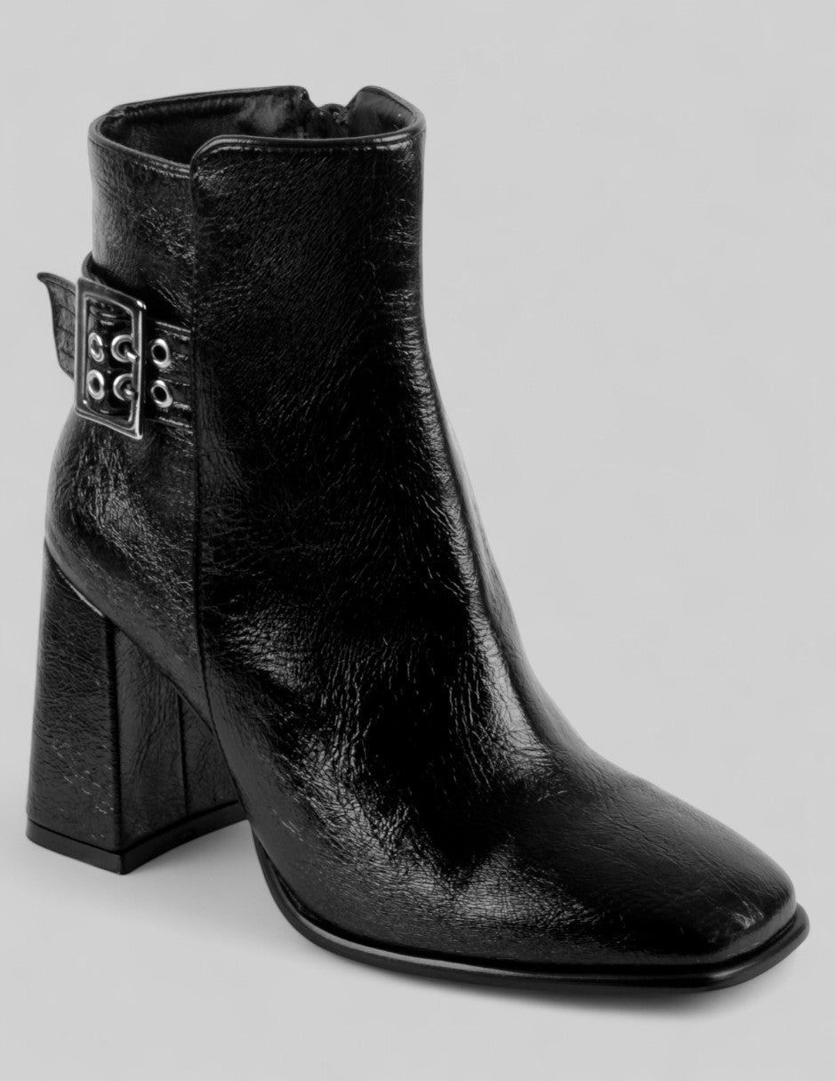 Botín con tacón Exterior Piel vegana Color Negro Para Mujer De RBCOLLECTION