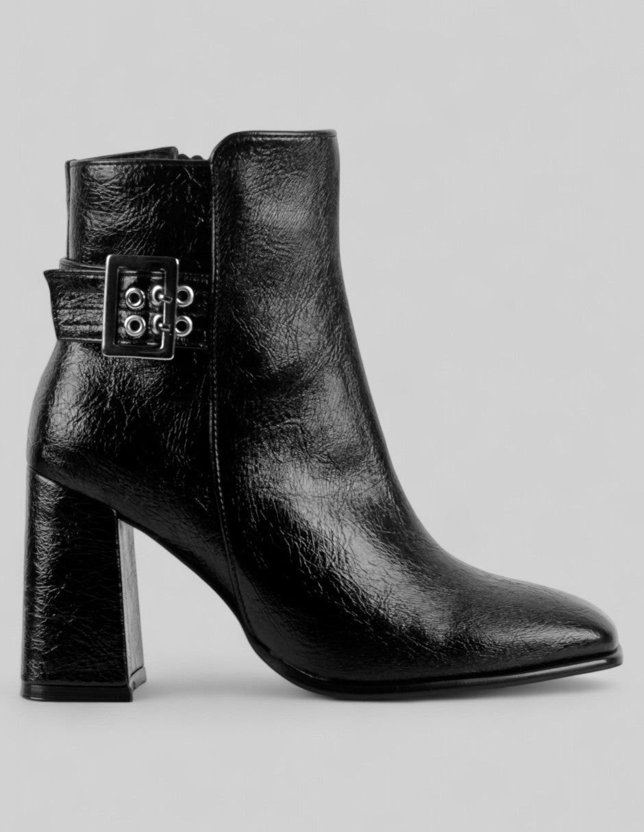 Botín con tacón Aurora en Piel vegana – Negro