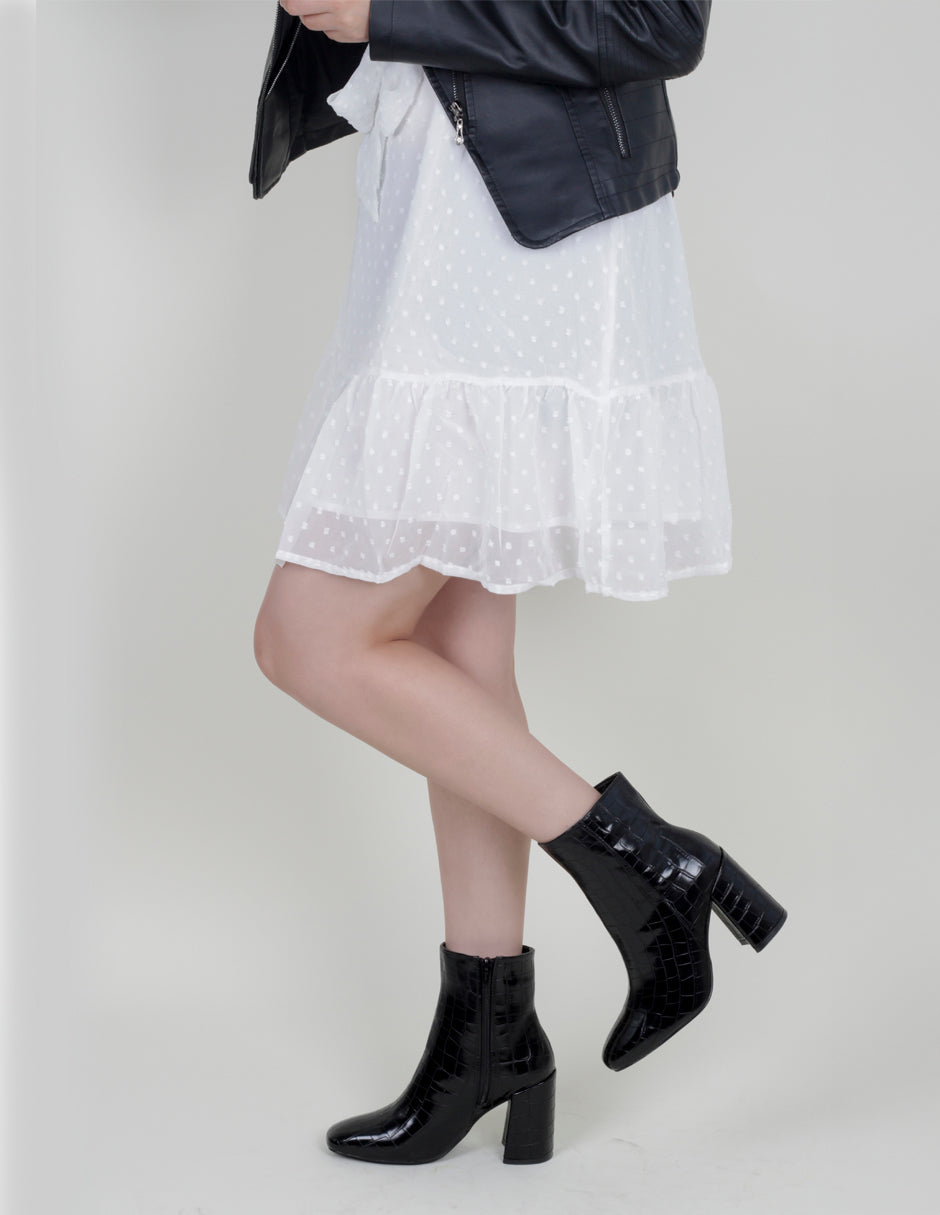 Botín con tacón Aurora en Piel vegana – Negro