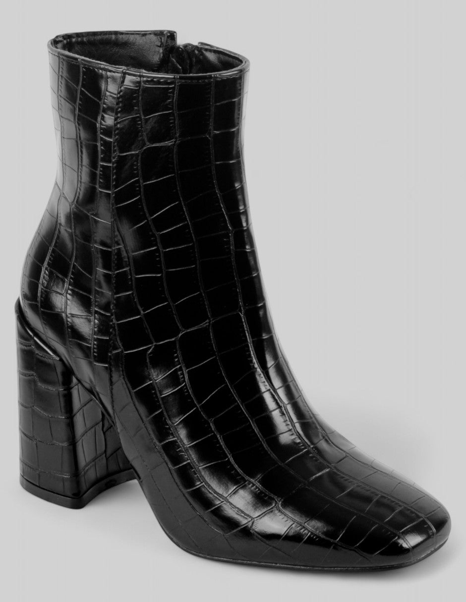 Botín con tacón Exterior Piel vegana Color Negro Para Mujer De RBCOLLECTION