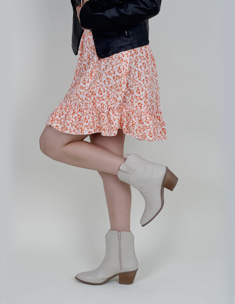 Botas tipo western West en Piel vegana – Beige