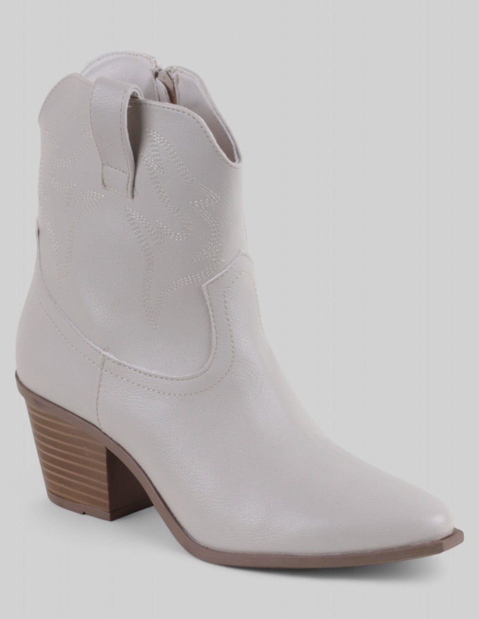 Botas tipo western Exterior Piel vegana Color Blanco Para Mujer De RBCOLLECTION