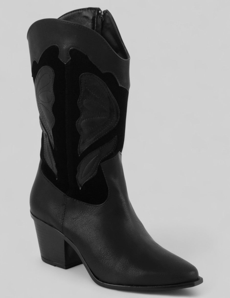 Botas tipo western Exterior Piel vegana Color Negro Para Mujer De RBCOLLECTION