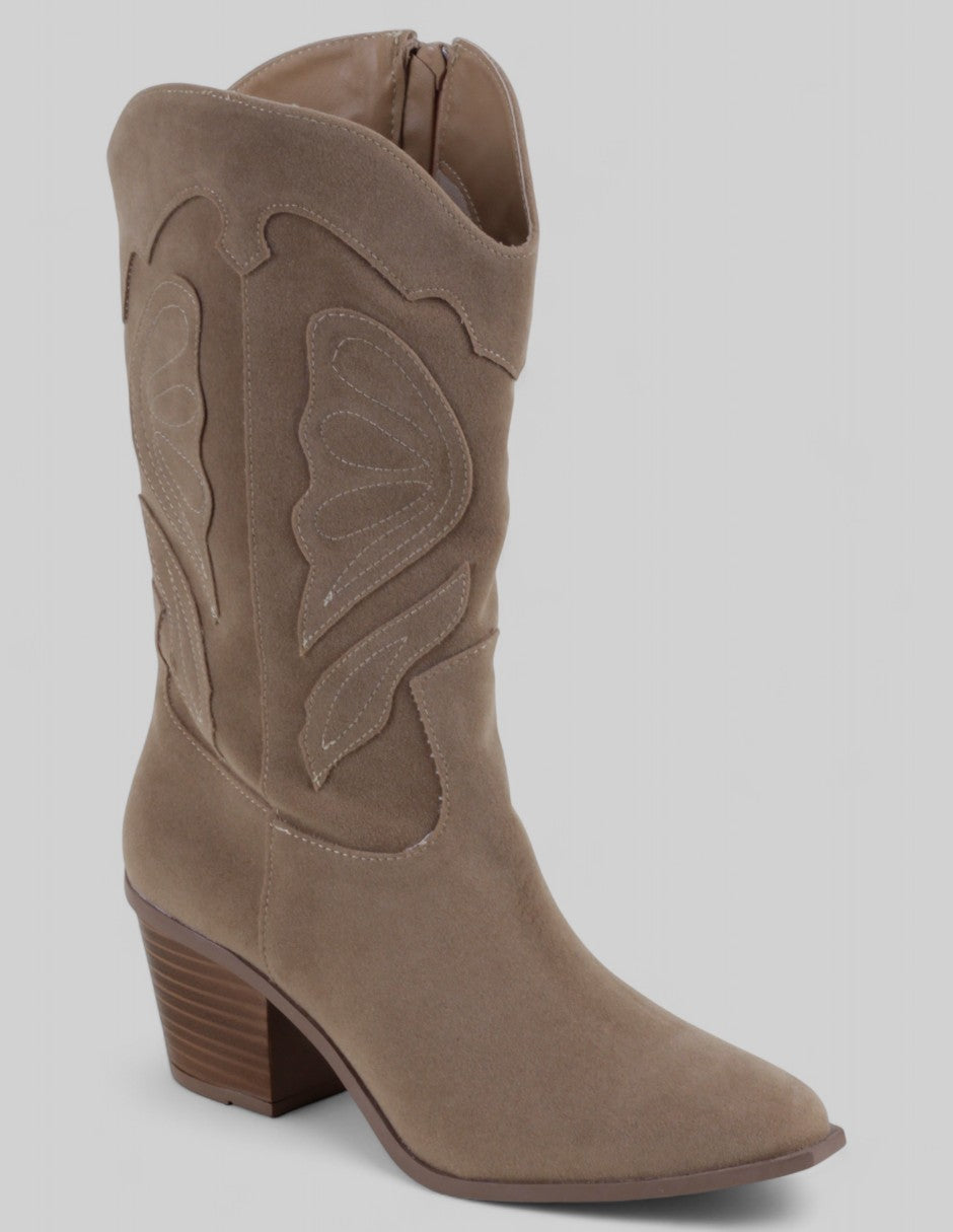 Botas tipo western Exterior Gamuza sintética Color Café Para Mujer De RBCOLLECTION