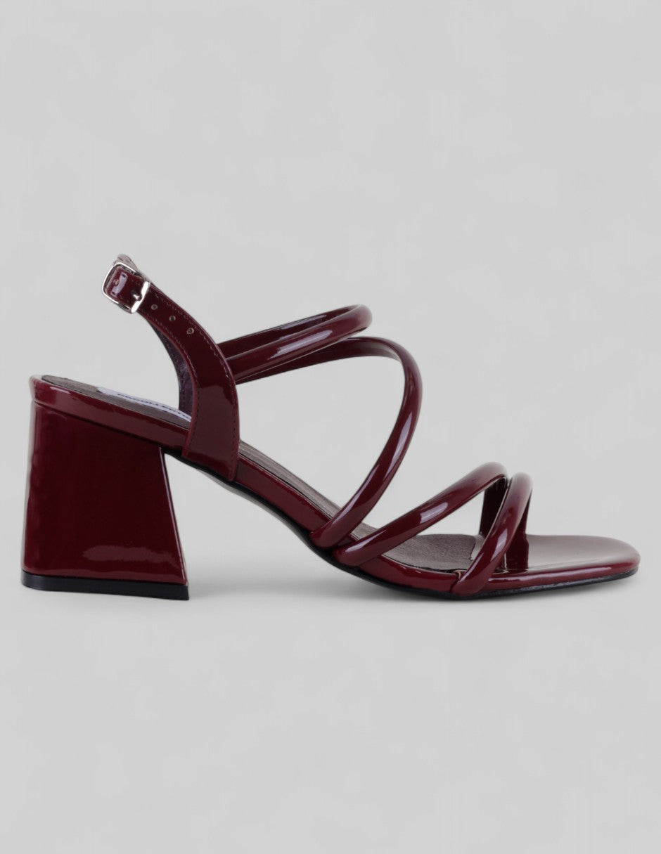 Sandalia con tacón Benny en Charol – Rojo