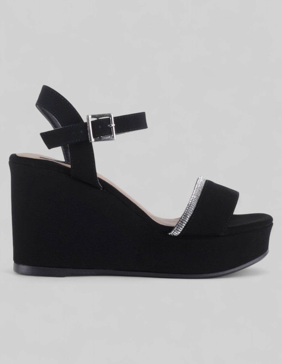 Sandalias con plataforma Dory en Textil – Negro