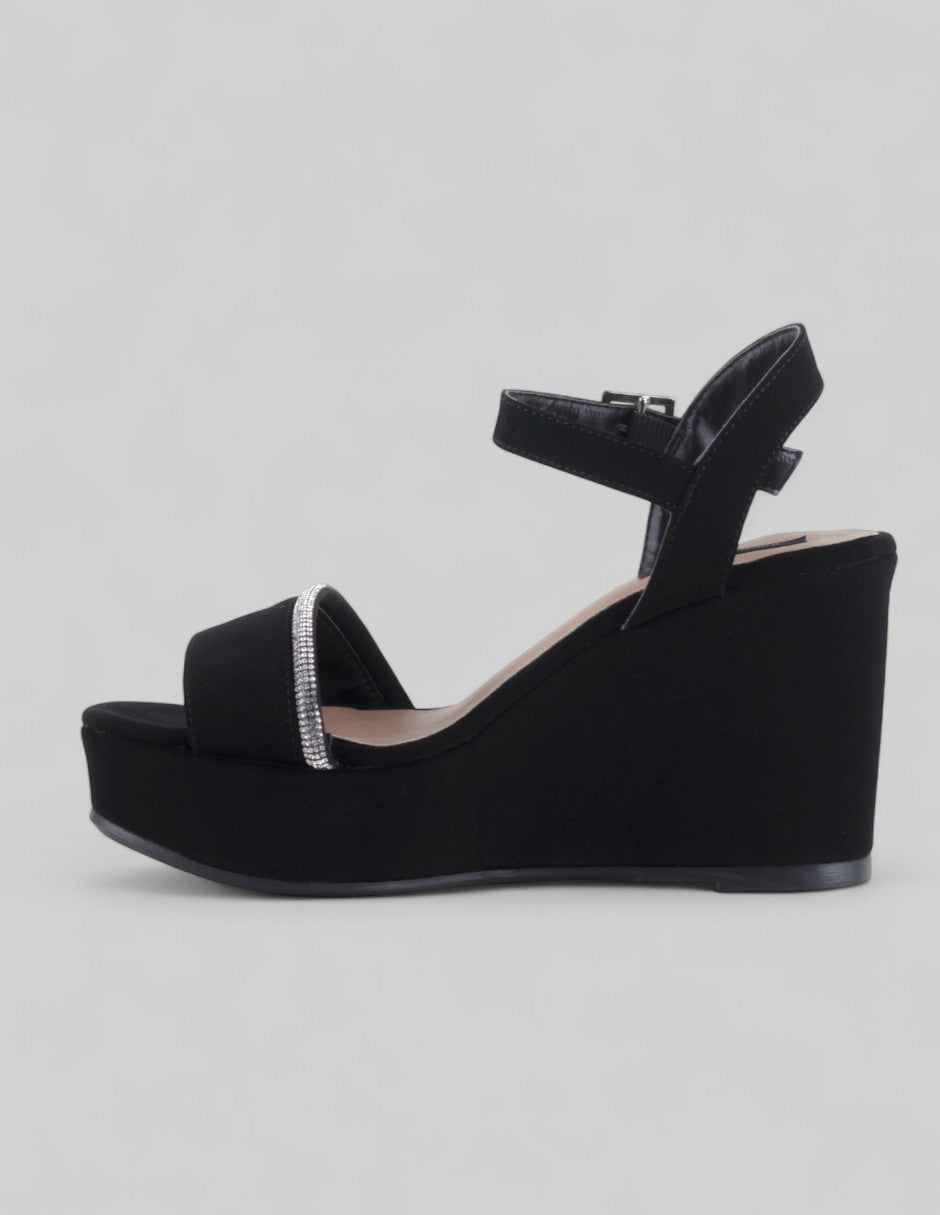Sandalias con plataforma Dory en Textil – Negro