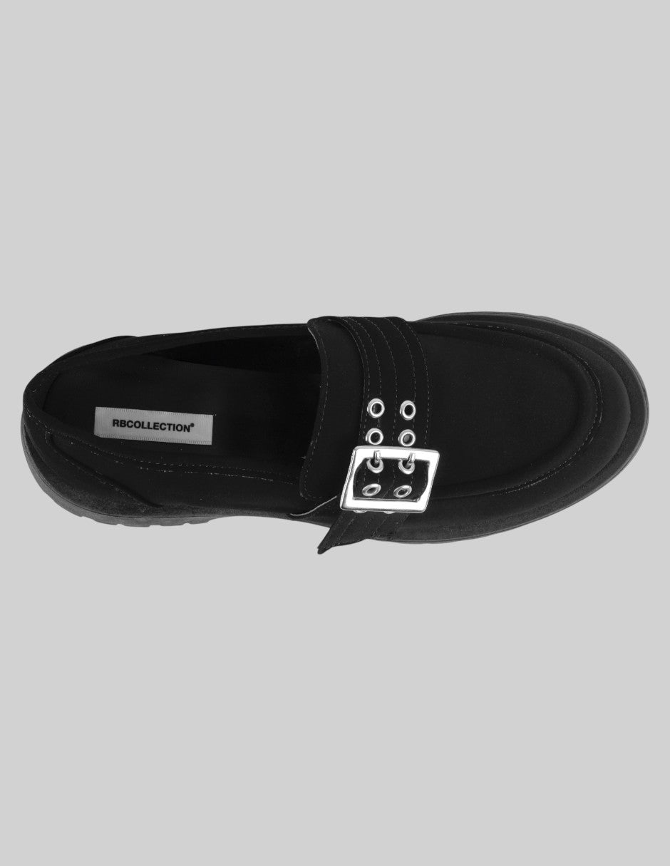 Mocasines Classy en Piel de Durazno – Negro