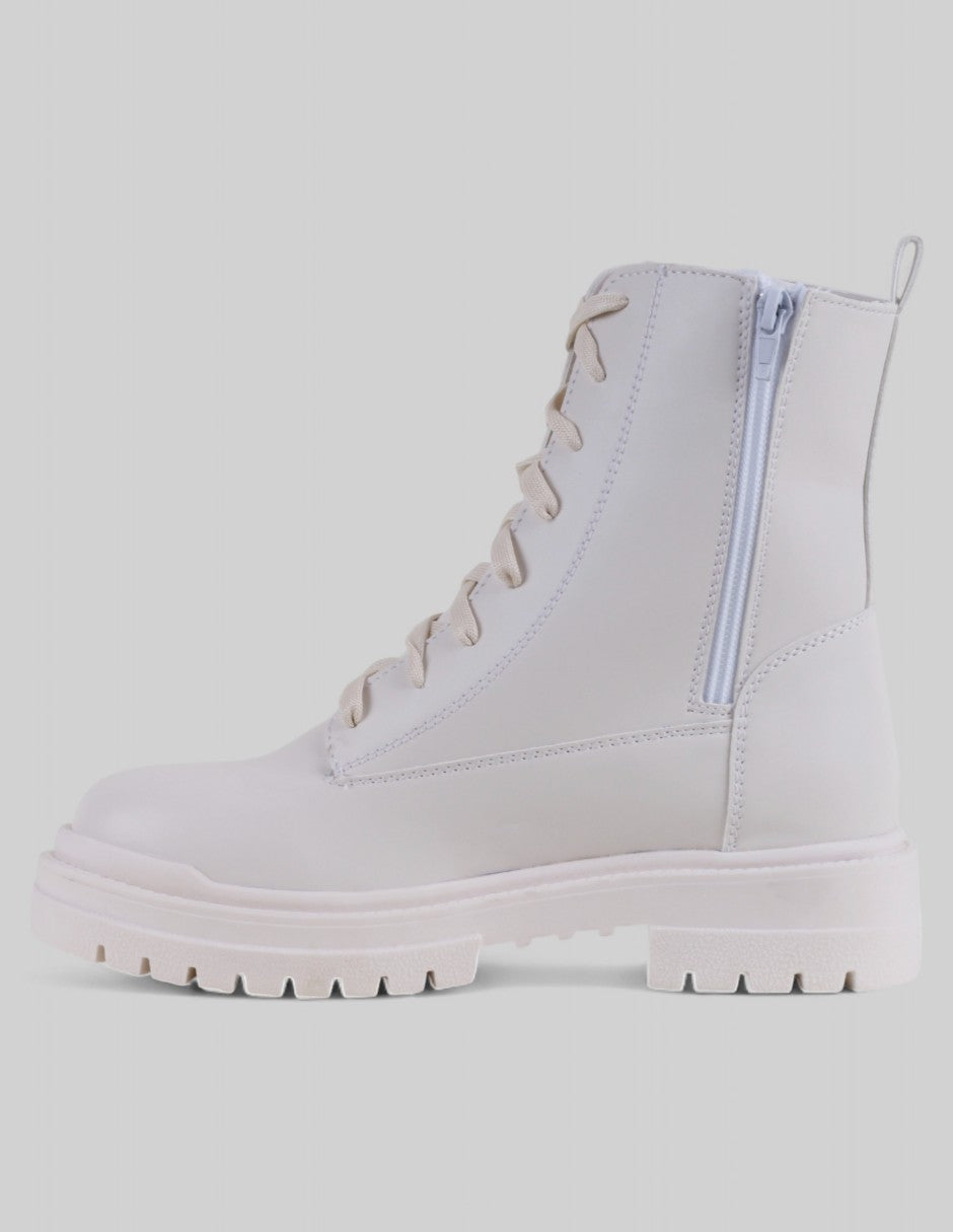 Botas casuales Bike en Piel vegana – Beige