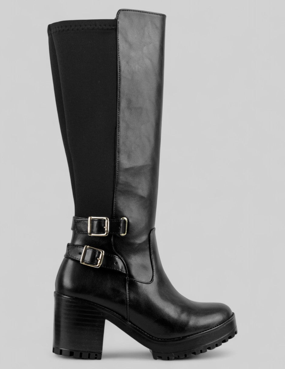 Botas altas Nutty en Piel vegana – Negro