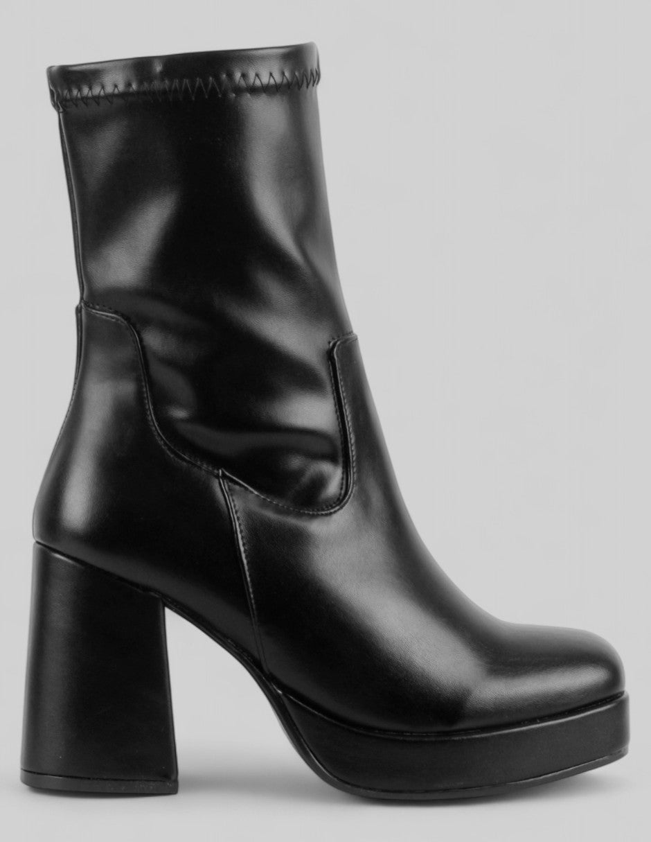 Botín con tacón Hella en Piel vegana – Negro