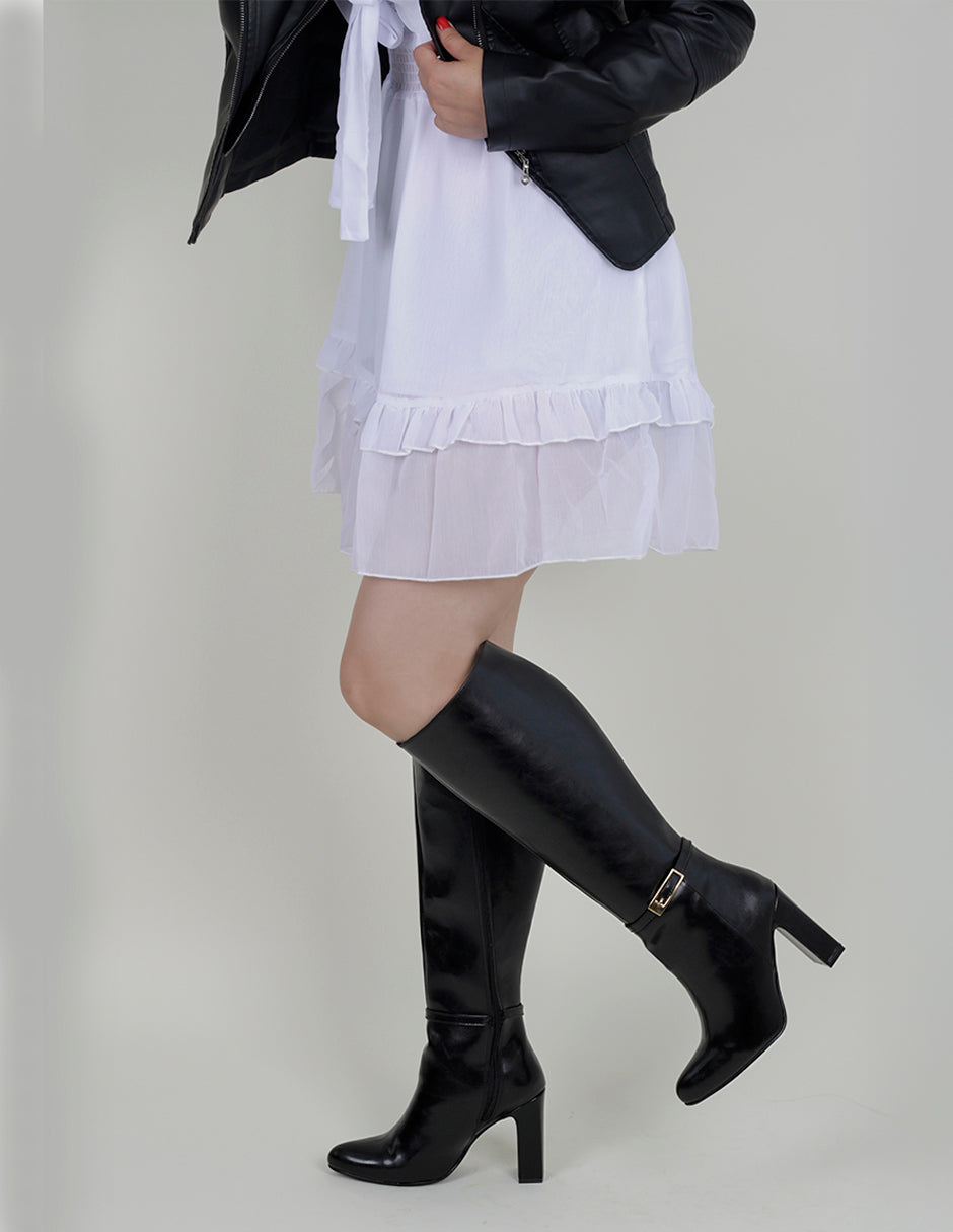 Botas altas Hella en Piel vegana – Negro