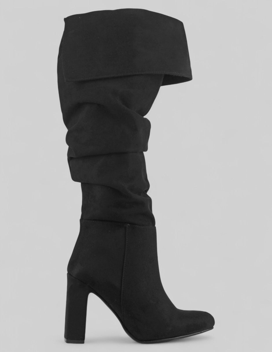 Botas altas Nutty en Gamuza – Negro