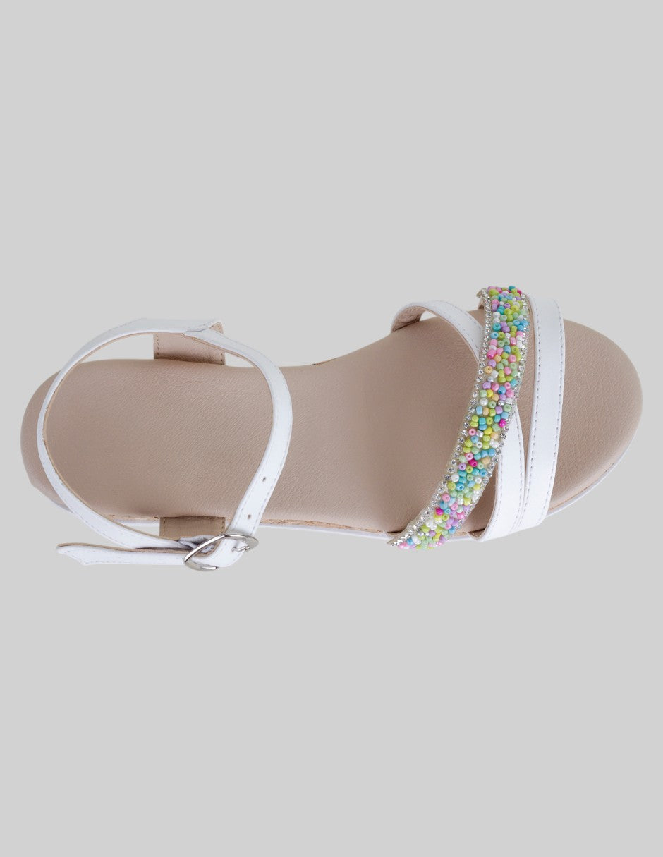 Sandalias Kids  en Piel vegana – Blanco