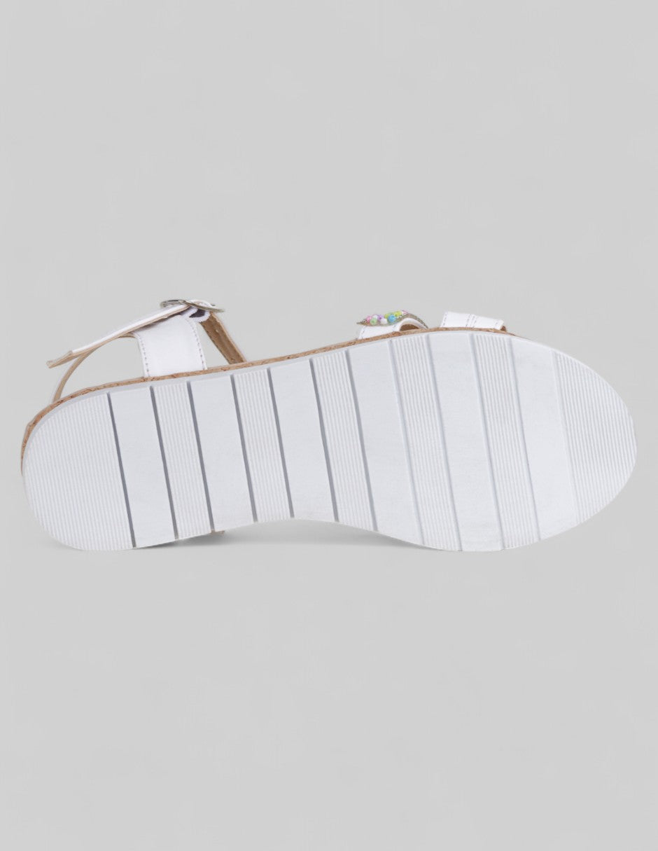 Sandalias Kids  en Piel vegana – Blanco