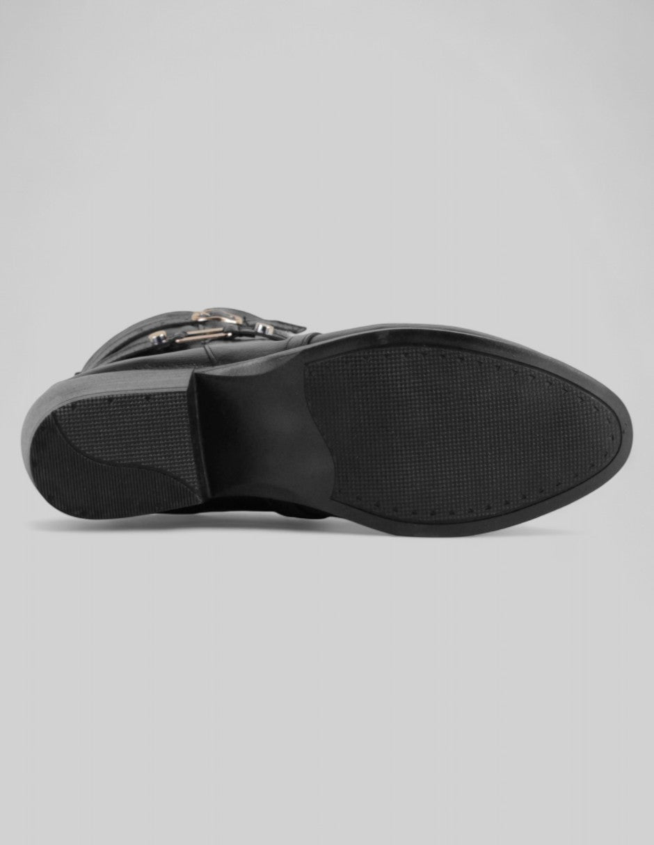 Botín con tacón Terre en Piel vegana – Negro