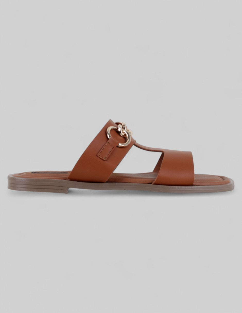 Sandalias de piso Soft en Piel vegana – Café