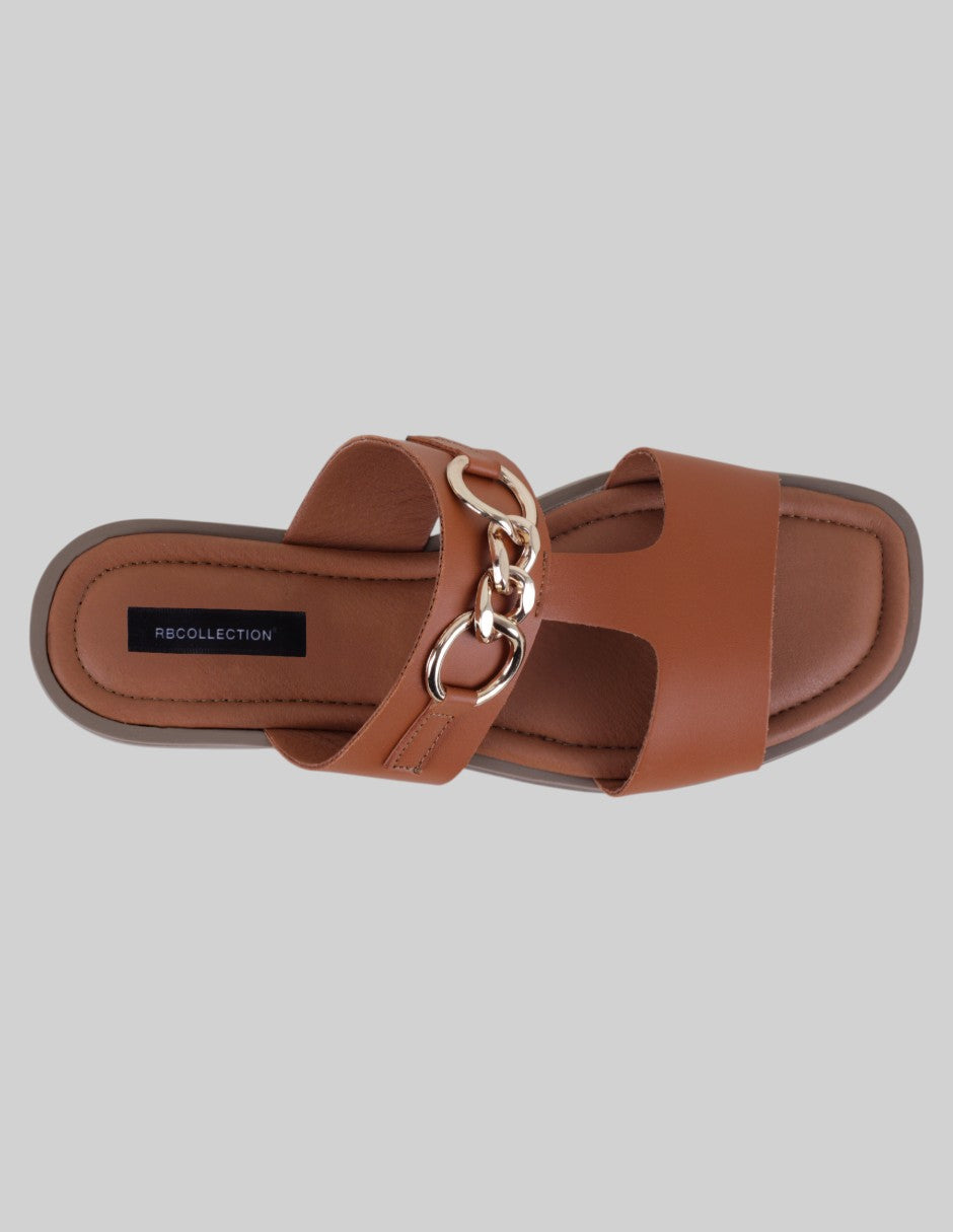 Sandalias de piso Soft en Piel vegana – Café