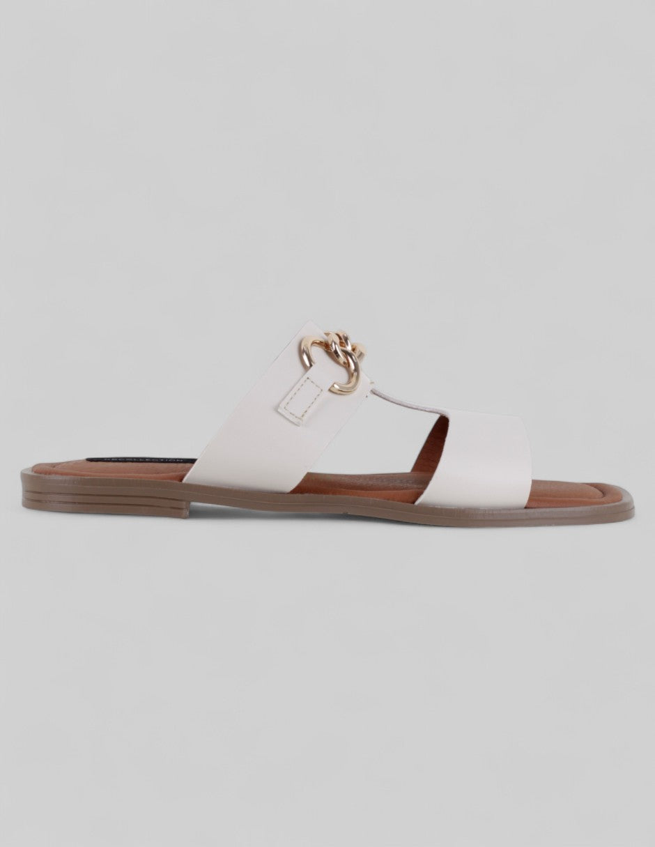 Sandalias de piso Soft en Piel vegana – Blanco