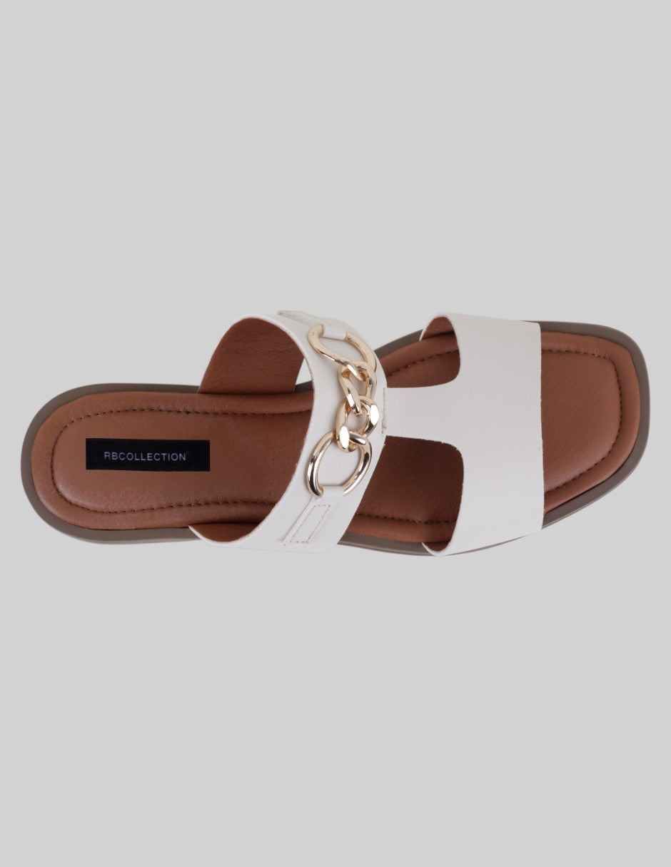 Sandalias de piso Soft en Piel vegana – Blanco
