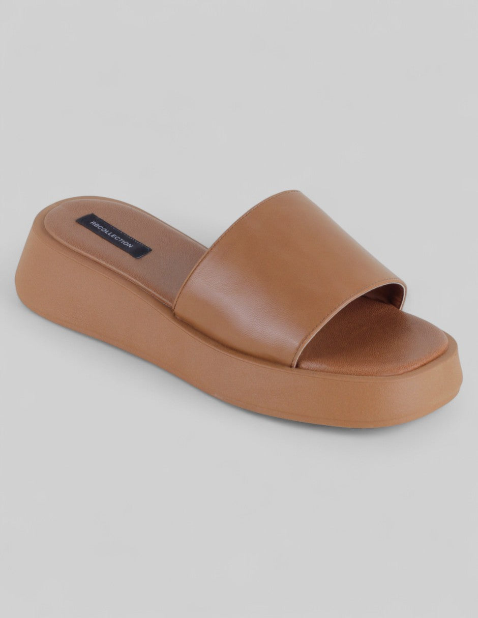 Sandalias con plataforma Exterior Piel vegana Color Café Para Mujer De RBCOLLECTION