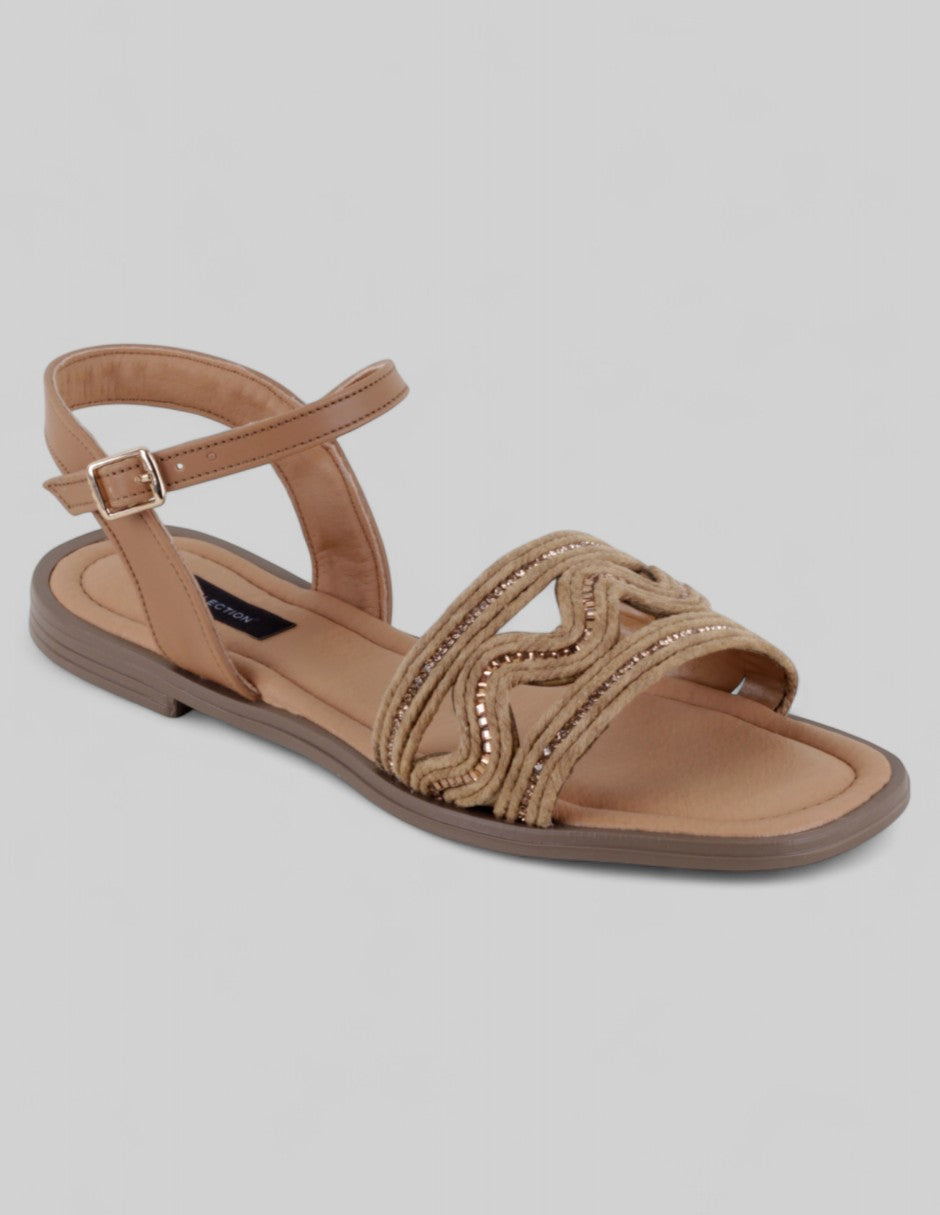 Sandalias de piso Soft en Textil – Café