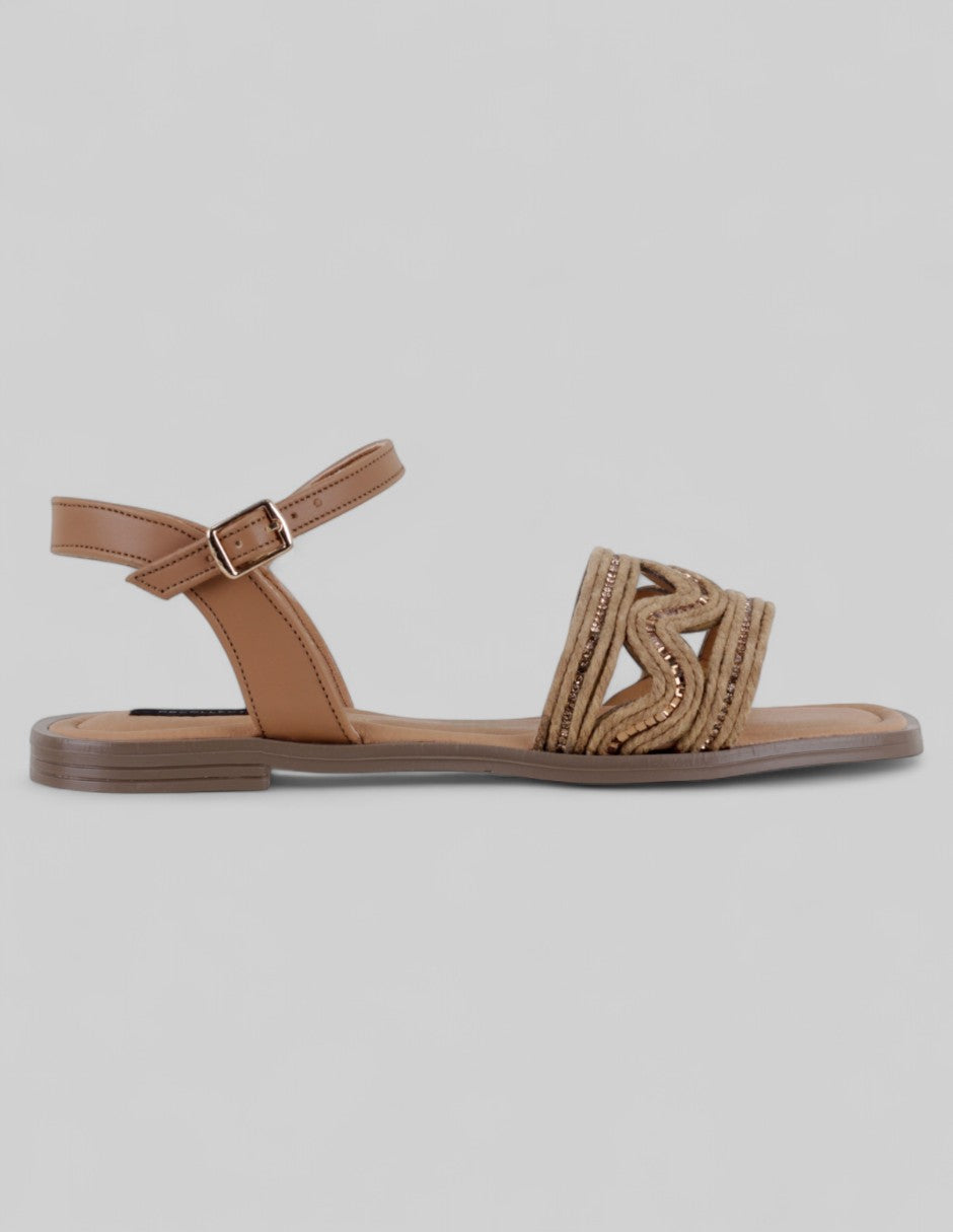 Sandalias de piso Soft en Textil – Café