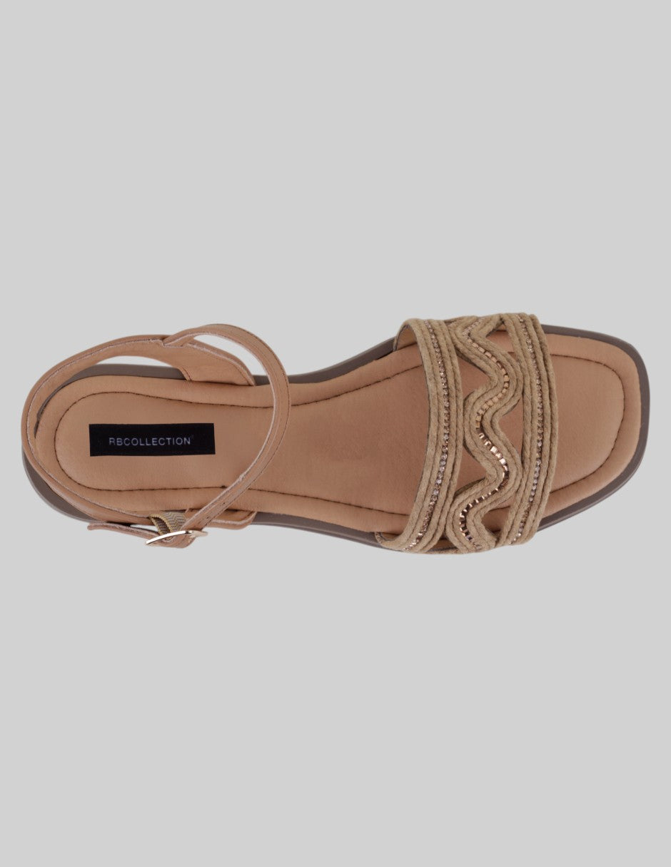 Sandalias de piso Soft en Textil – Café
