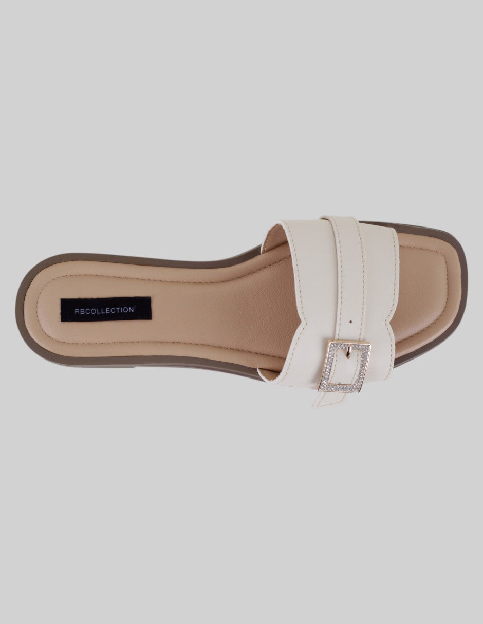 Sandalias de piso Soft en Piel vegana – Beige