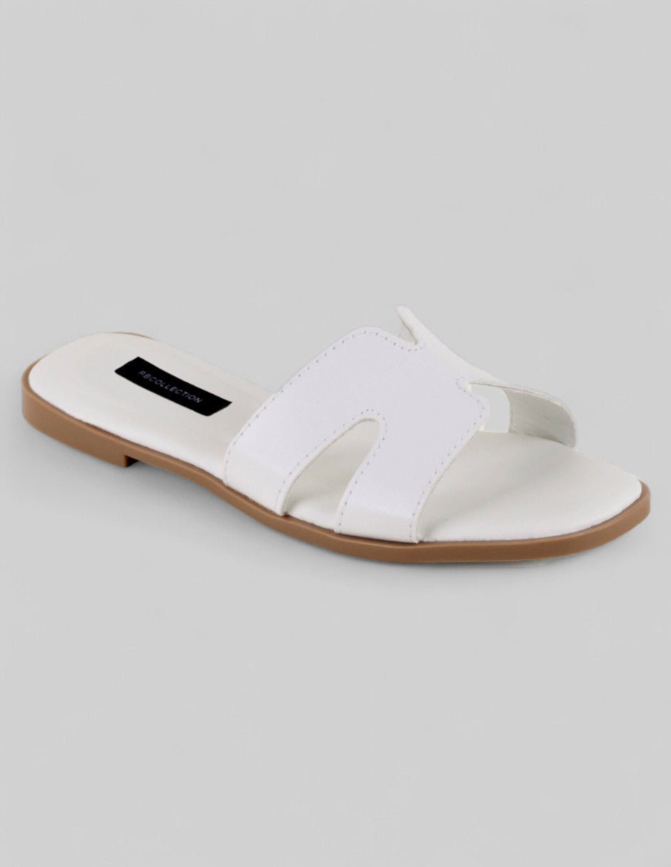 Sandalias de piso Soft en Piel vegana – Blanco