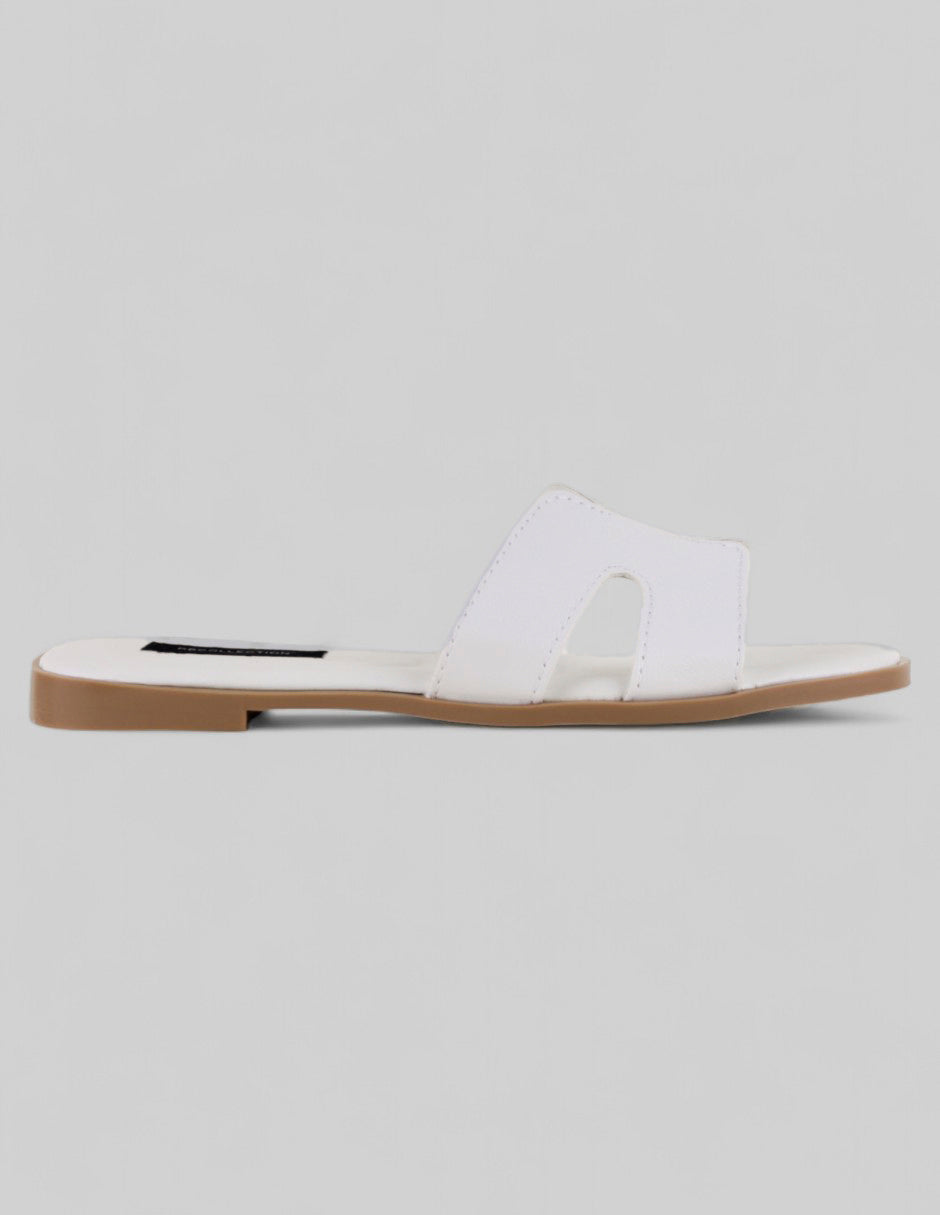 Sandalias de piso Soft en Piel vegana – Blanco