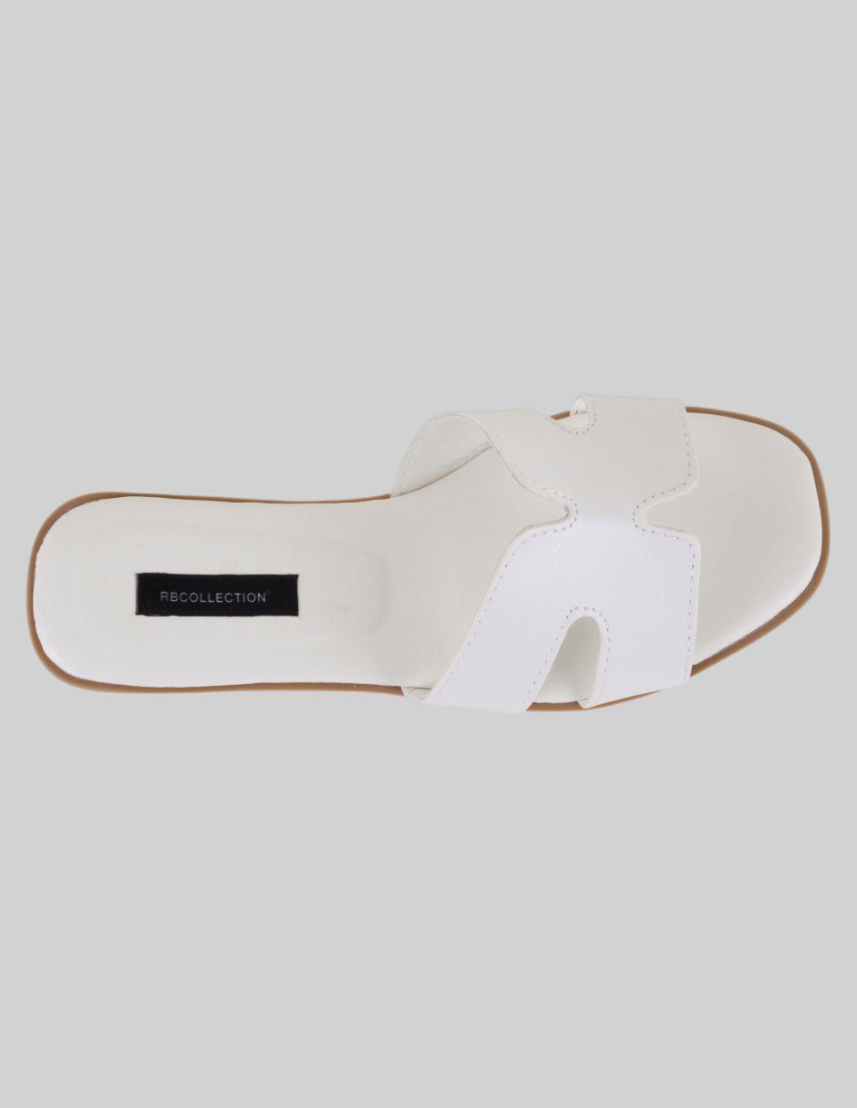 Sandalias de piso Soft en Piel vegana – Blanco