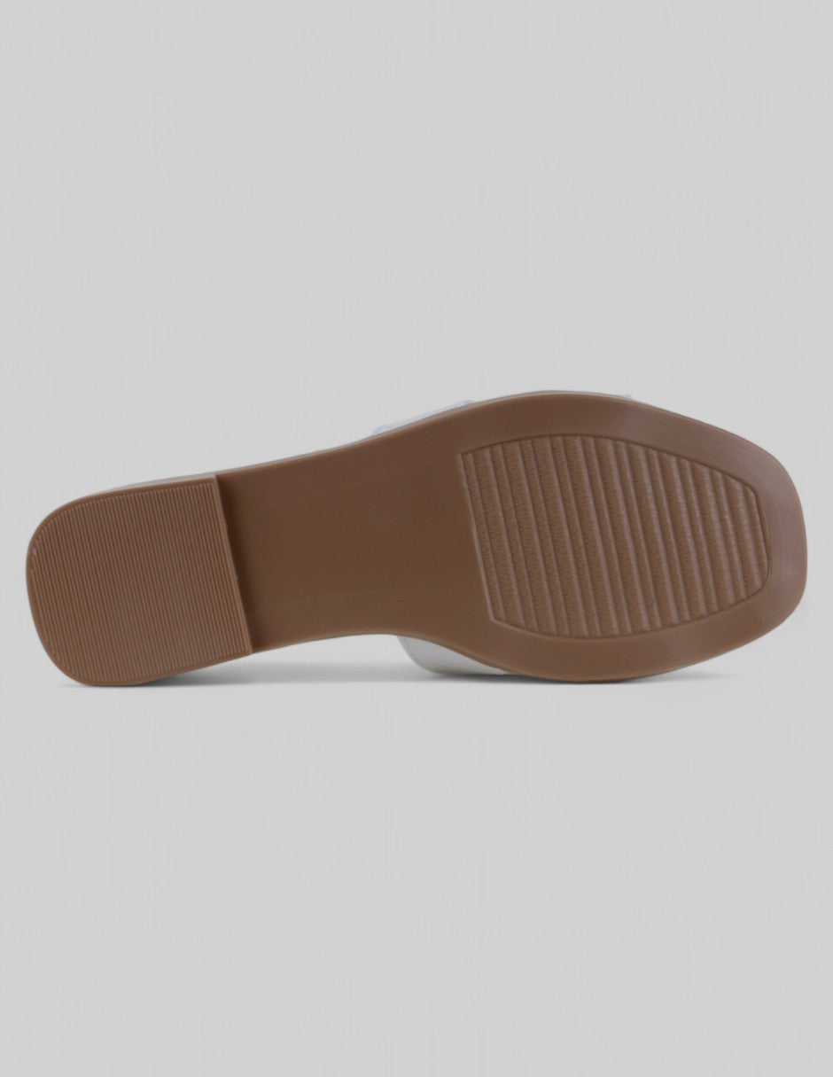 Sandalias de piso Soft en Piel vegana – Blanco