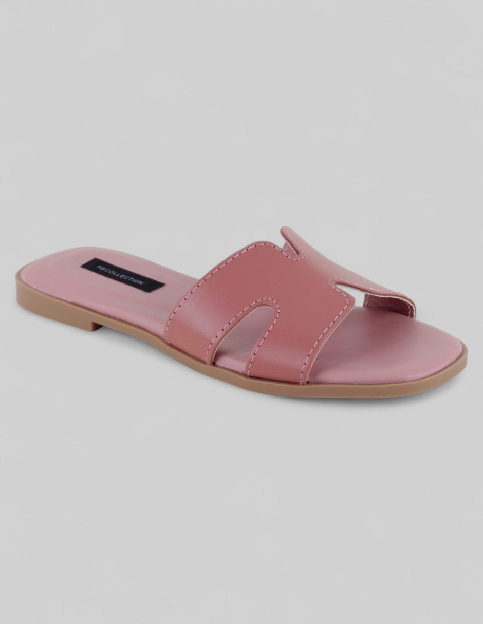 Sandalias de piso Soft en Piel vegana – Rosa
