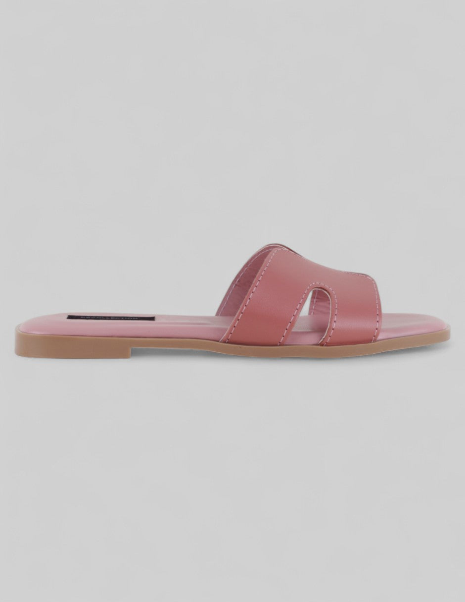 Sandalias de piso Soft en Piel vegana – Rosa