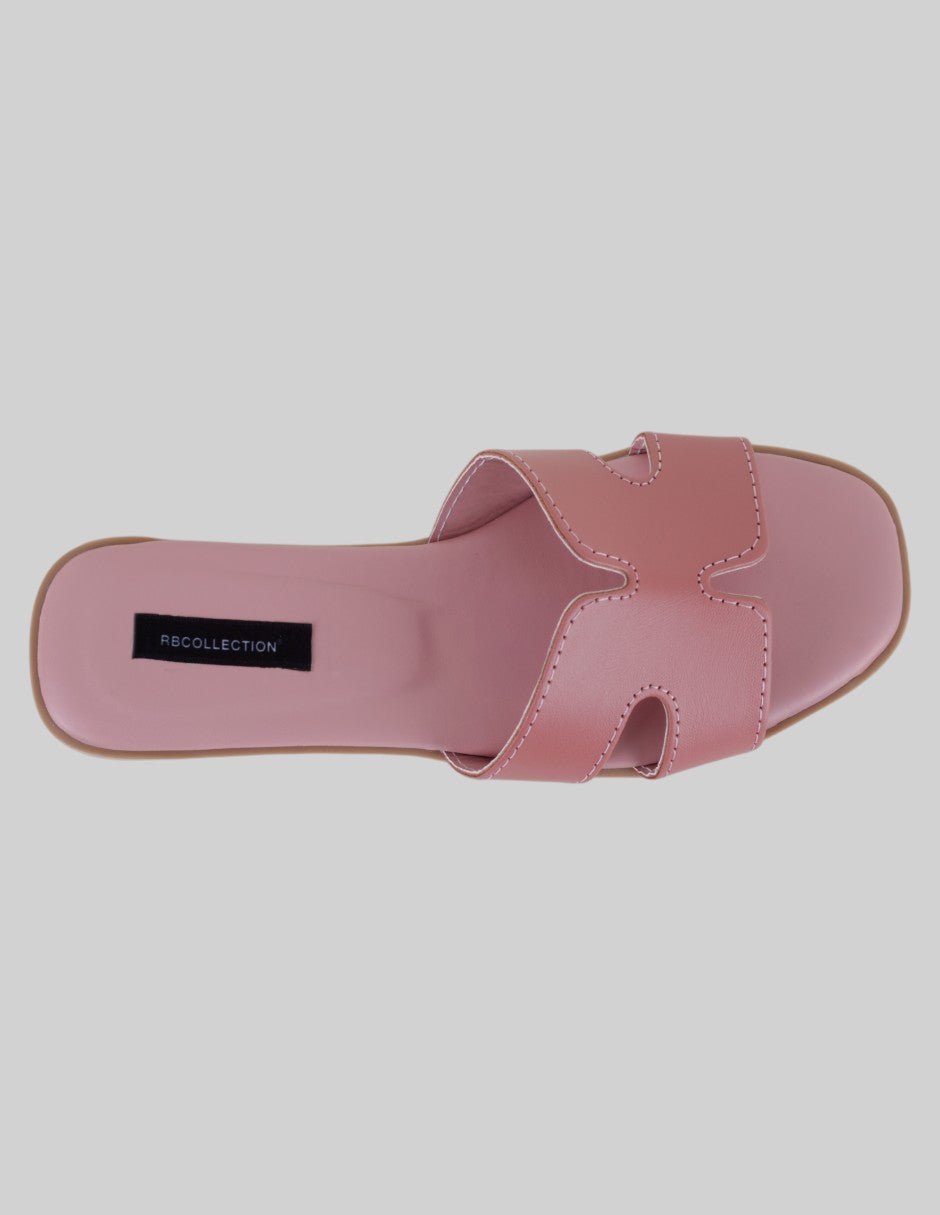 Sandalias de piso Soft en Piel vegana – Rosa