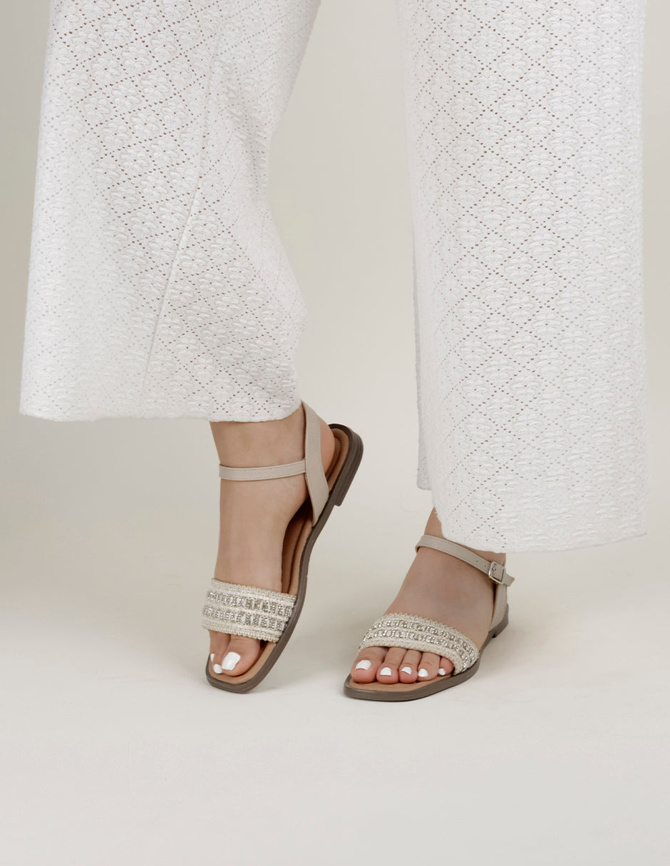 Sandalias de piso Soft en Textil – Beige
