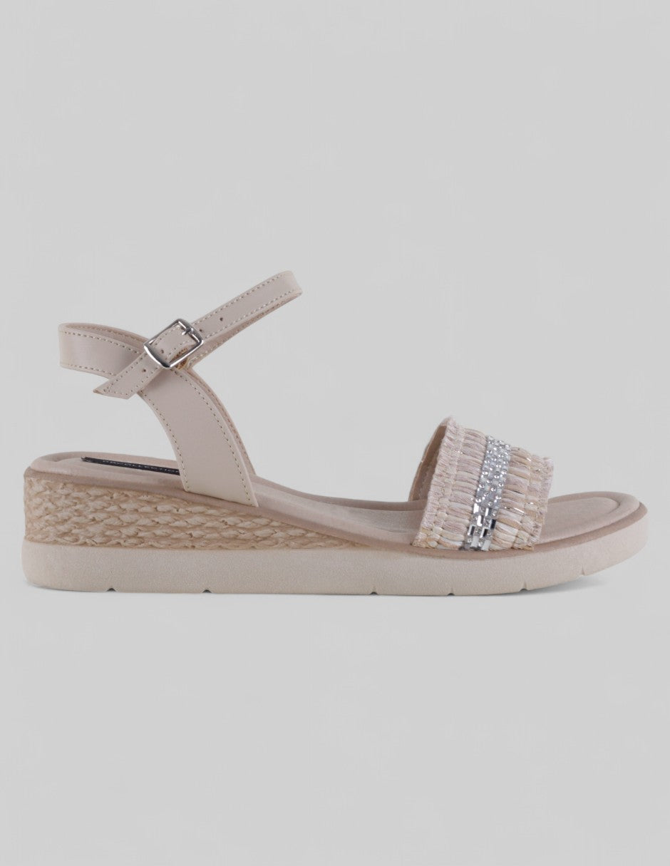 Sandalias con plataforma Steps en Piel vegana – Beige