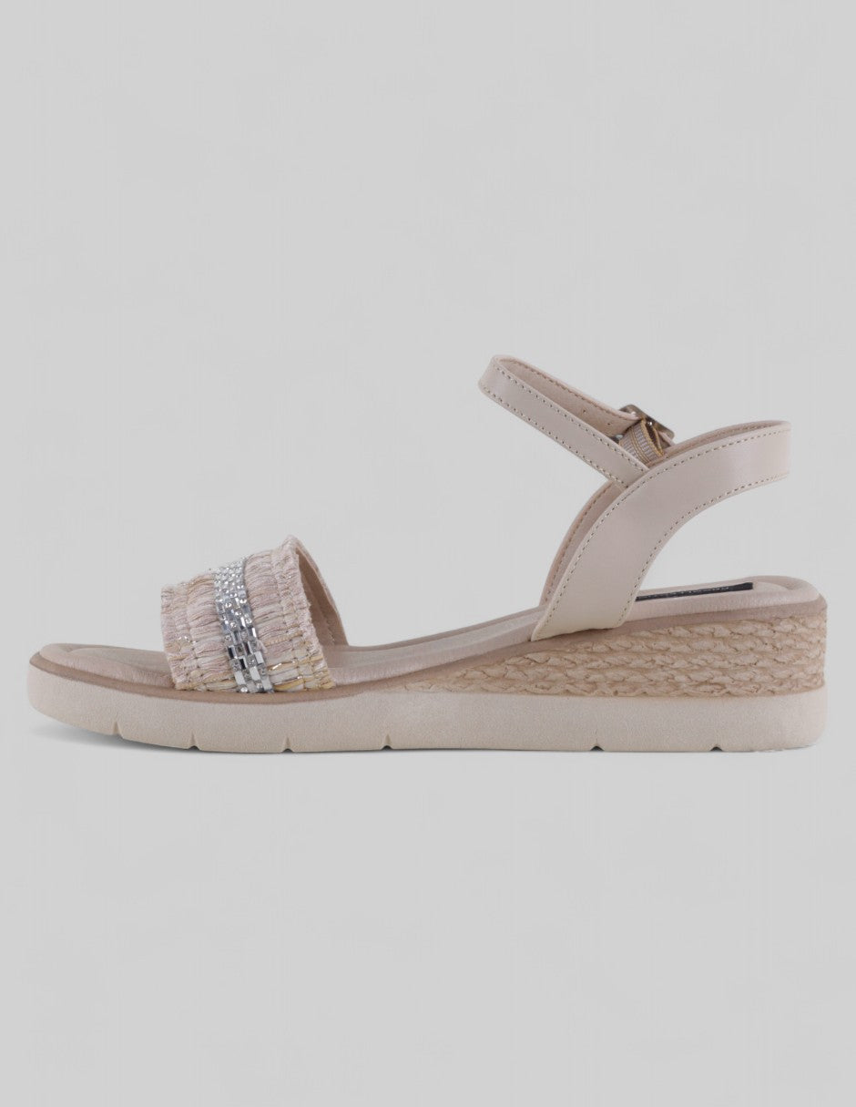 Sandalias con plataforma Steps en Piel vegana – Beige