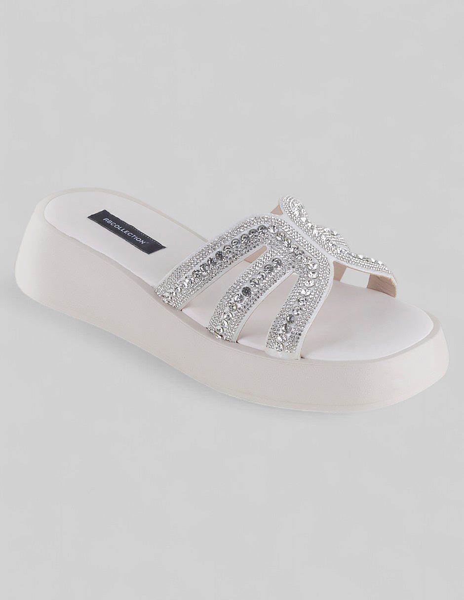 Sandalias con plataforma Exterior Sintético Color Plata Para Mujer De RBCOLLECTION
