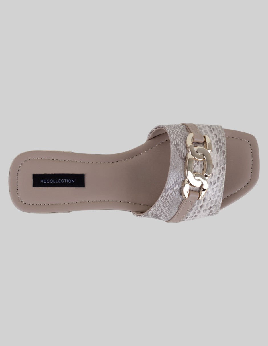 Sandalias de piso Soft en Piel vegana – Beige