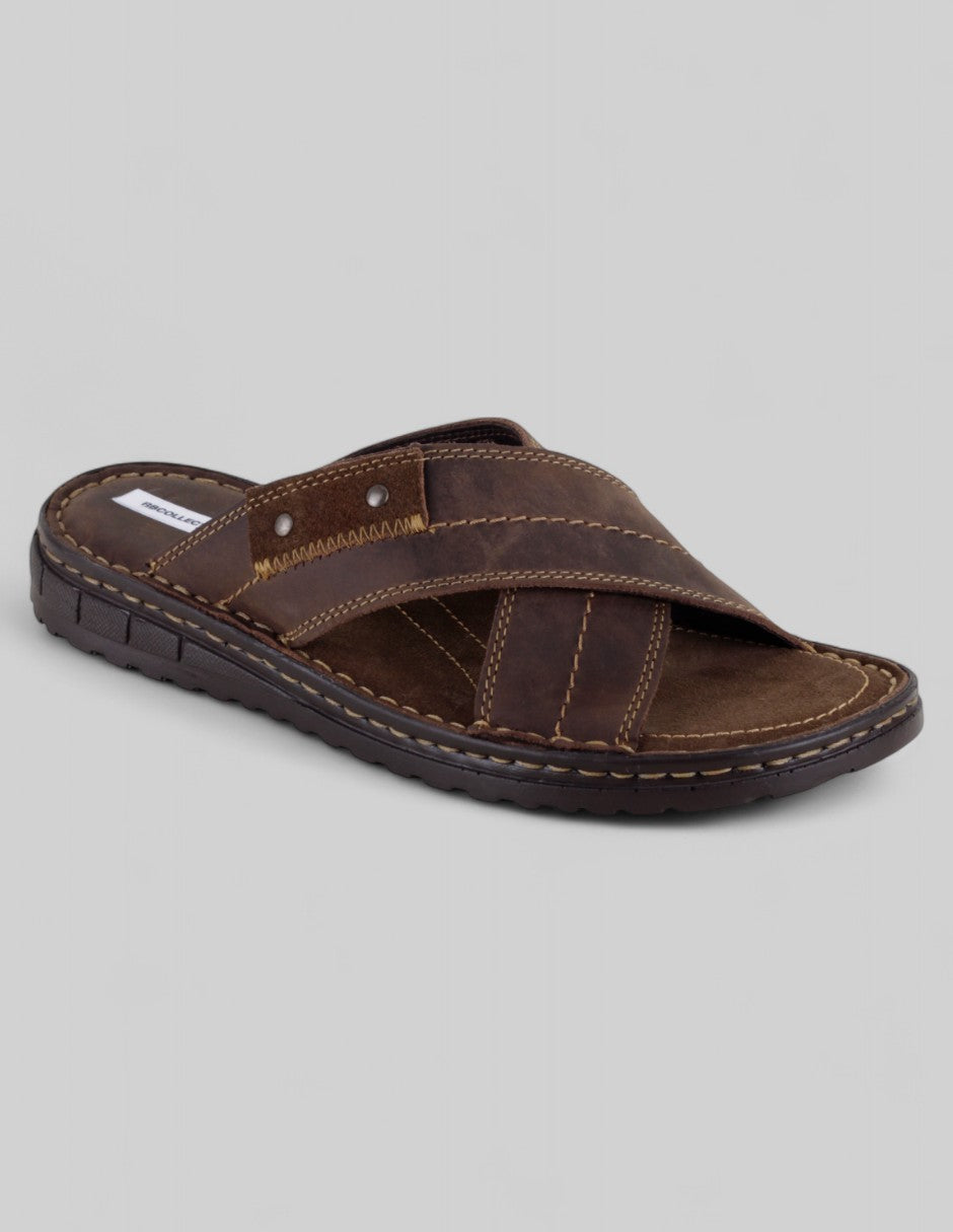 Sandalias casuales Exterior Piel Color Café Para Hombre De RBCOLLECTION