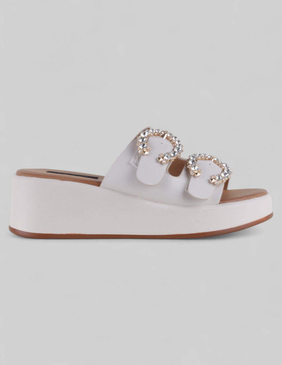 Sandalias con plataforma Steps en Piel vegana – Blanco