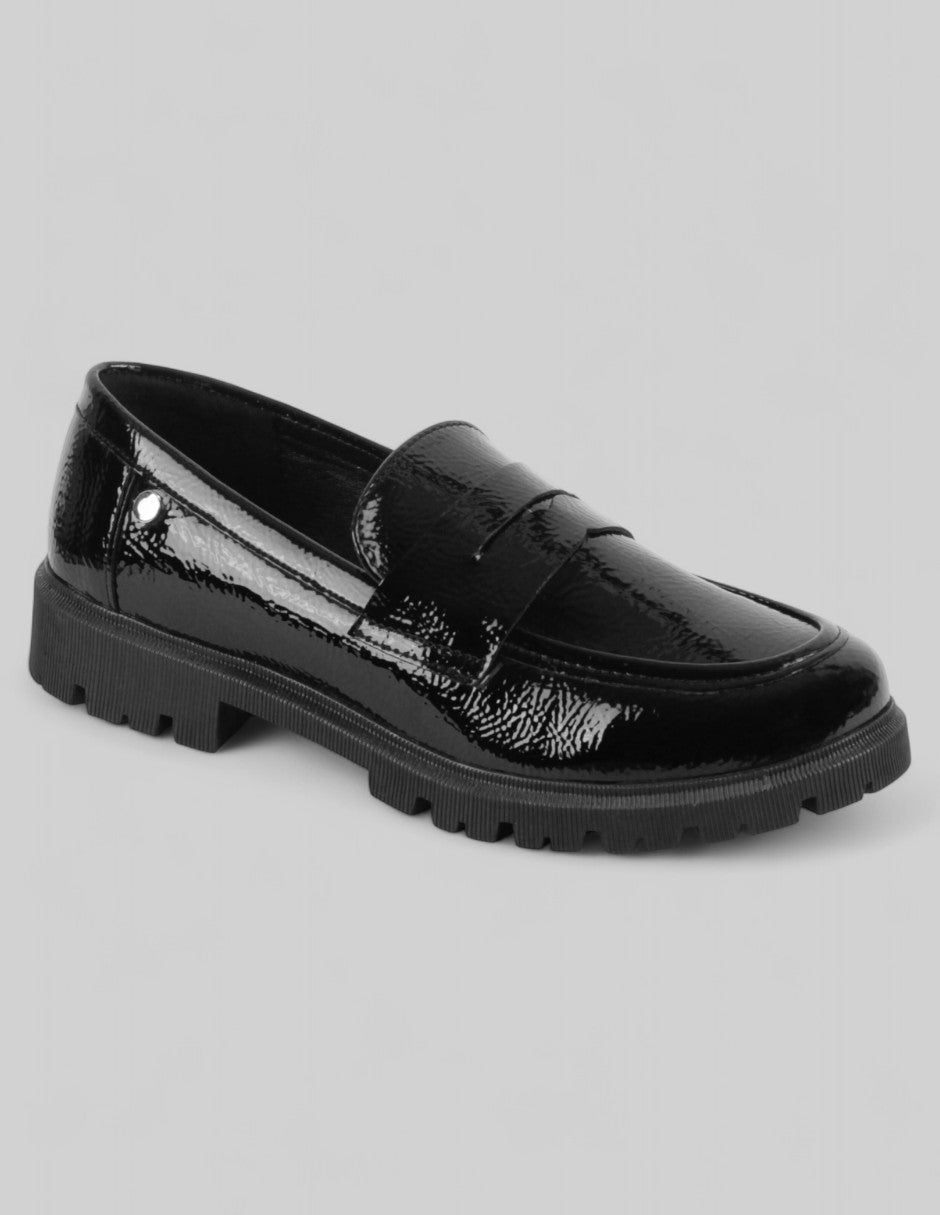 Mocasines Exterior Charol Color Negro Para Mujer De RBCOLLECTION