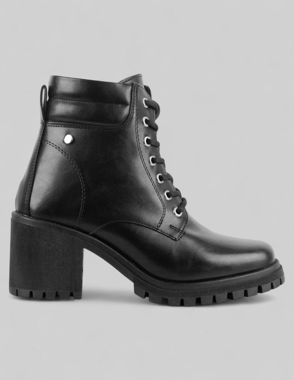 Botín con tacón Melody en Piel vegana – Negro