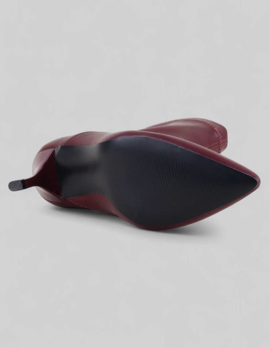 Botín con tacón Kitten en Piel vegana – Rojo