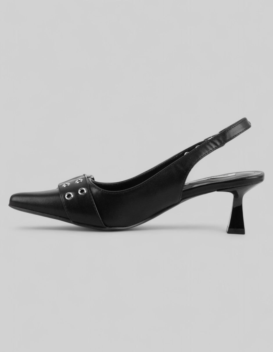 Zapatillas Slingback en Piel vegana – Negro