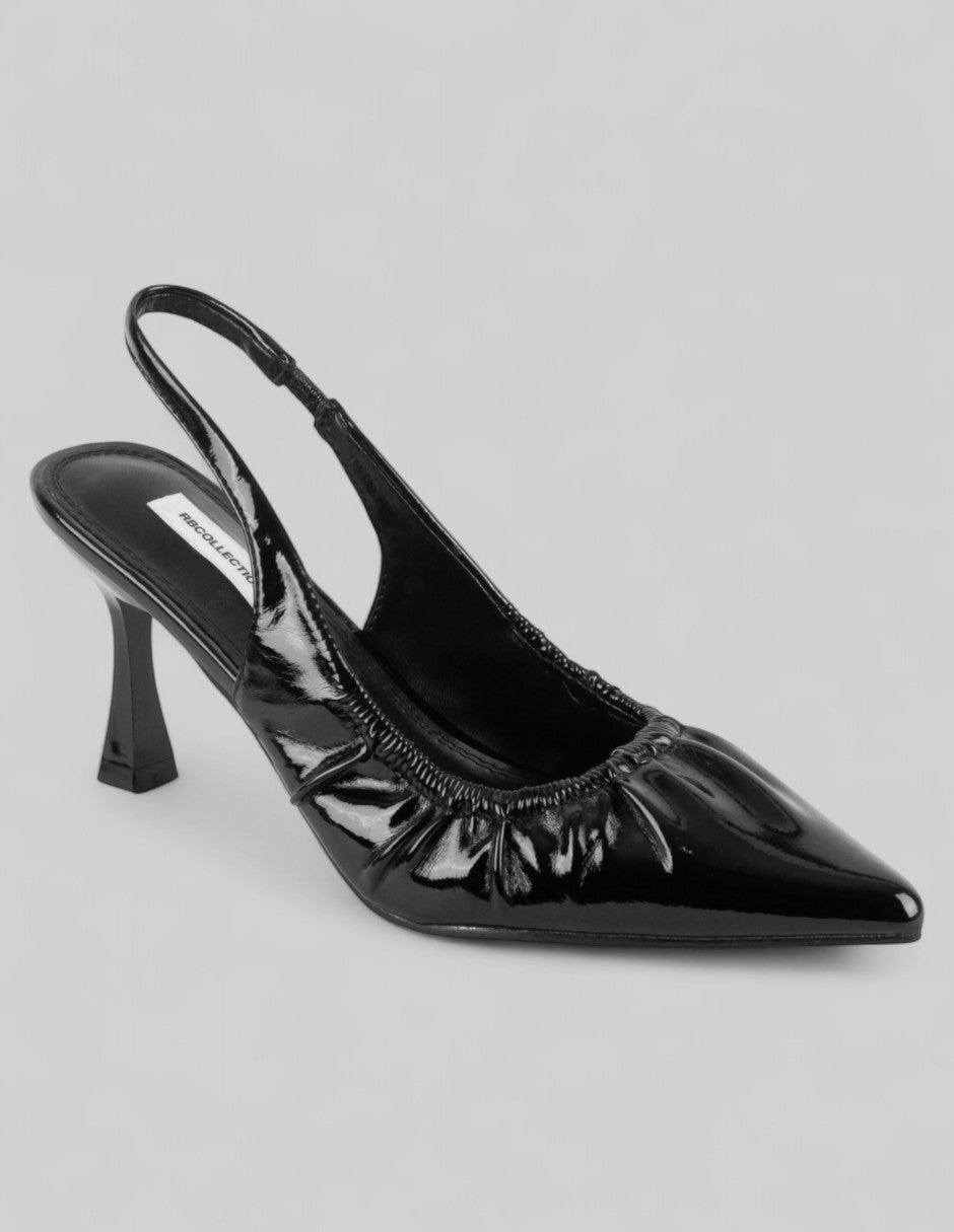 Zapatillas Slingback en Charol – Negro